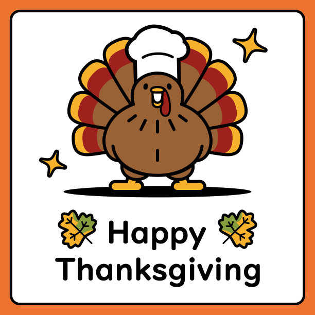 一个可爱的火鸡厨师在感恩节微笑图片下载