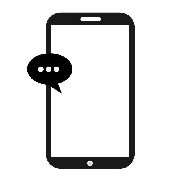 带有语音气泡图标的智能手机。概念集手机短信、短信通讯图片下载