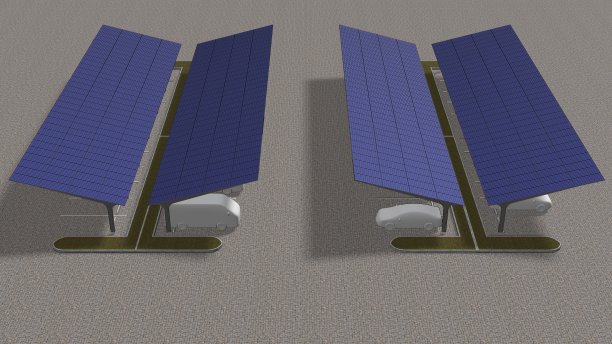 停车场的3D插图图片下载