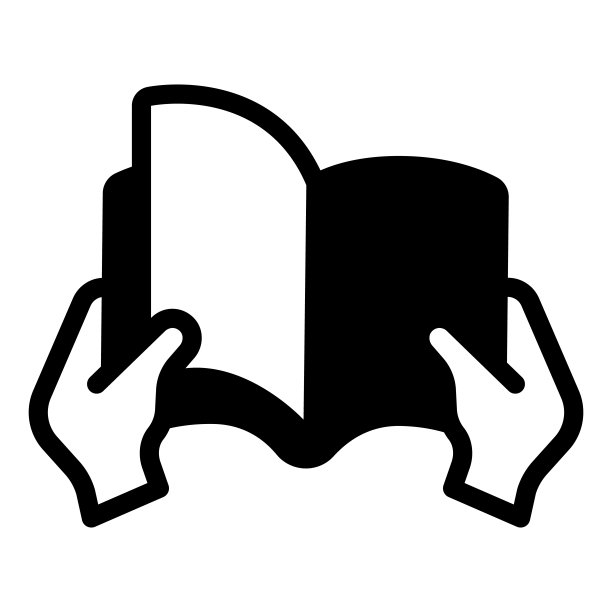 书与页在手固体图标，儿童图书日的概念，页在手矢量标志在白色背景，持有书字形风格的移动概念网页设计。矢量图形。图片下载
