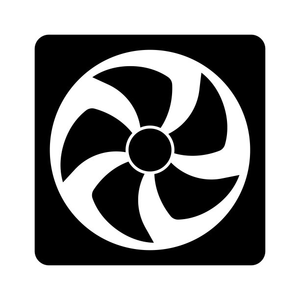 排气风扇轮廓图标。粉丝向量。图片下载
