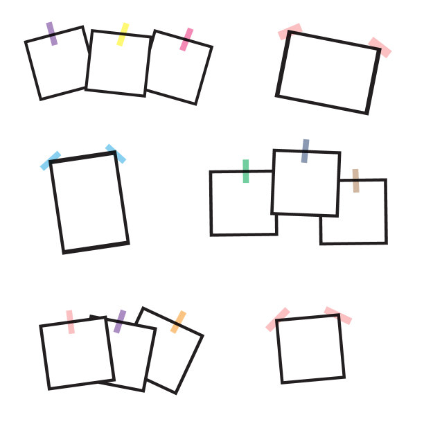 收集空白相框与胶带，不同的阴影效果和空白的空间，为您的照片和图片。EPS 10矢量插图隔离在白色背景上。图片下载