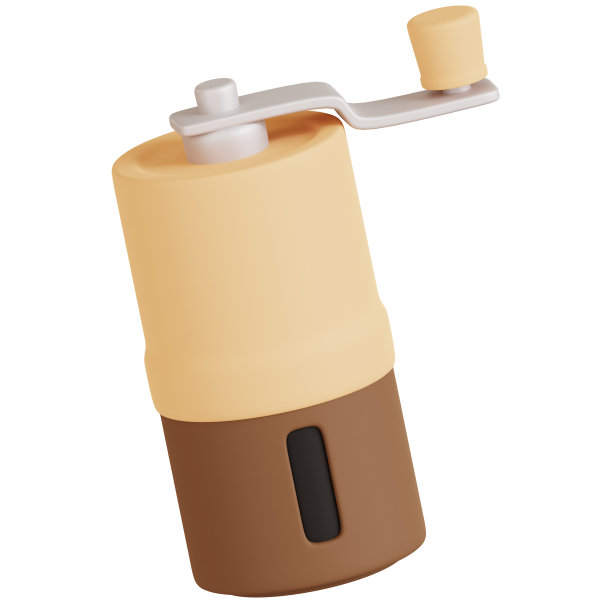 手咖啡研磨机的3D插图图片下载