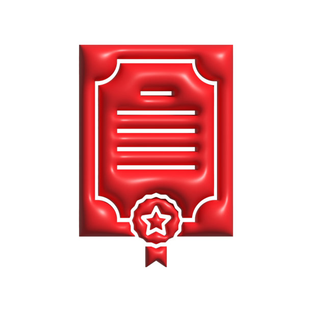 3D逼真的证书图标。3D图标隔离在白色。图片下载