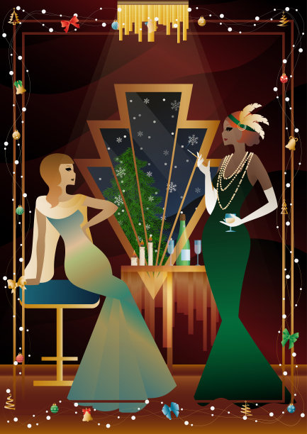 盛装出席节日晚宴的人图片下载