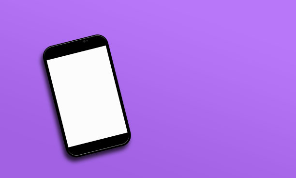 有复印空间的手机。白色屏幕的智能手机。平面最小概念。图片下载