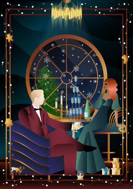 盛装出席节日晚宴的人图片下载