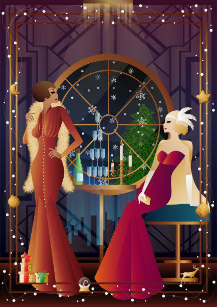 盛装出席节日晚宴的人图片下载