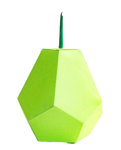 梨果数字在纸工艺，孤立在白色或透明的背景。图片下载