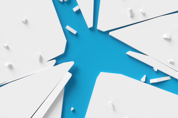 墙裂成一个圆形的洞。由残垣断壁制成的圆形框架。三维渲染图图片下载