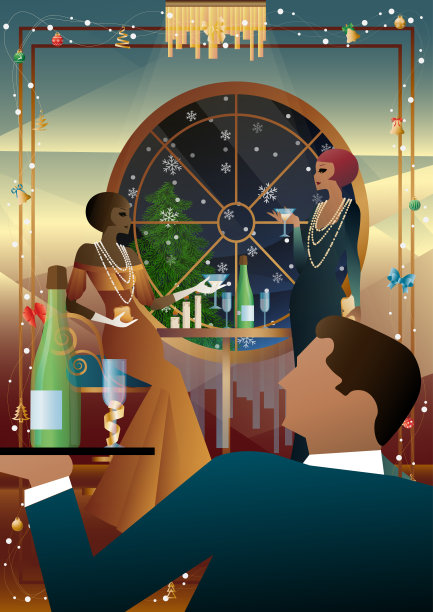 盛装出席节日晚宴的人图片下载