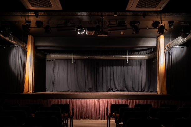 舞台幕布、灯光、座位都是水平的图片下载