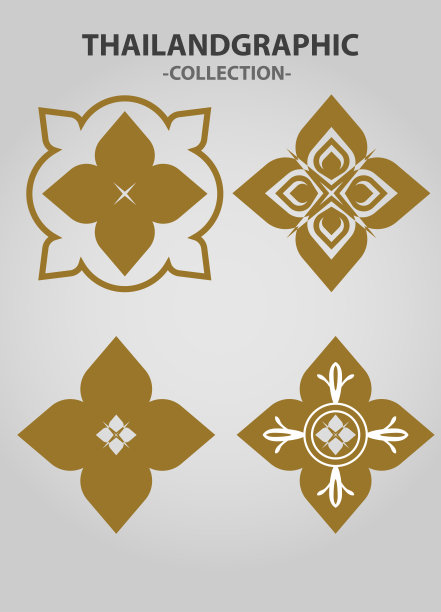 矢量泰国民族装饰元素矢量。民族元素，装饰点缀，泰族插画图片下载