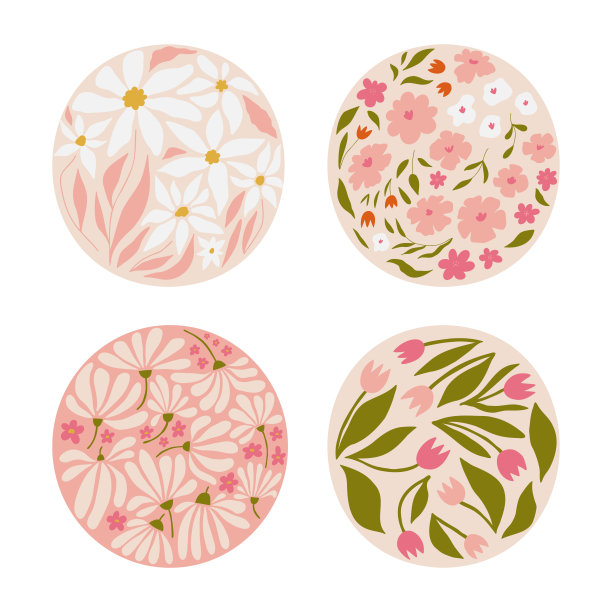 一套花束。室内绘画。彩色的花朵插图的封面，和图片。矢量插图。图片下载