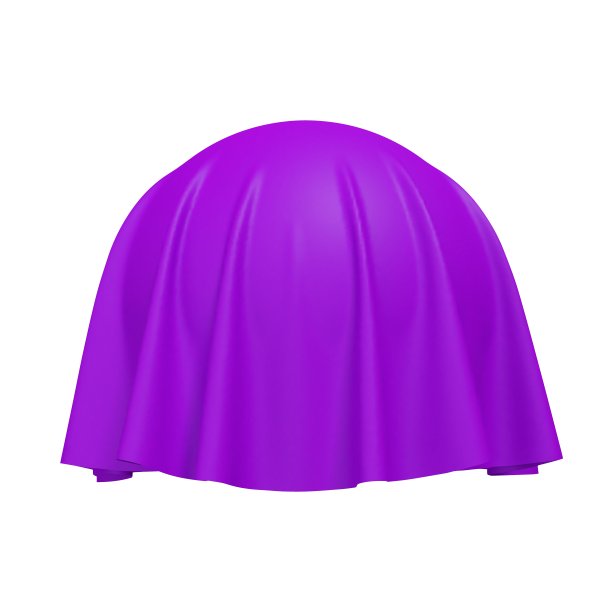 用紫色织物覆盖的球形或球形，孤立在白色背景上图片下载