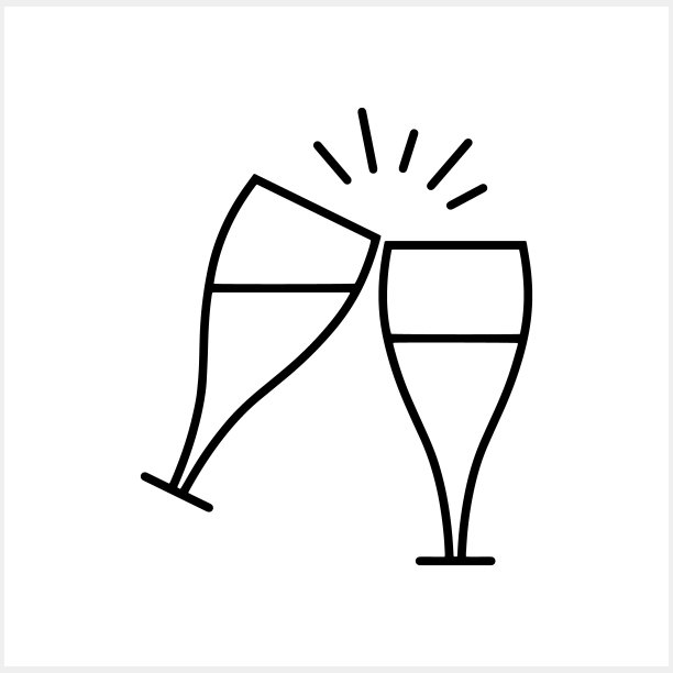 涂鸦玻璃吐司图标孤立。手绘矢量股票插图EPS 10图片下载