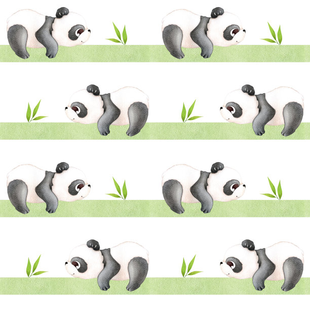 无缝图案与熊猫。图片下载