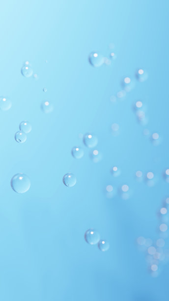 3 d演示。在浅蓝色的背景上有很多透明的气泡。(垂直)图片下载