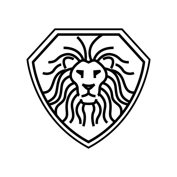 头狮子标志，图标在白色背景。矢量设计插图。图片下载