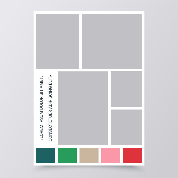 心情板模板。照片拼贴网格。矢量插图。图片下载