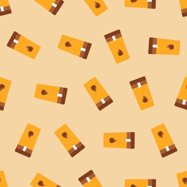 咖啡保温瓶无缝图案。适用于背景，壁纸，织物，纺织品，包装纸，印刷材料，和更多。图片下载