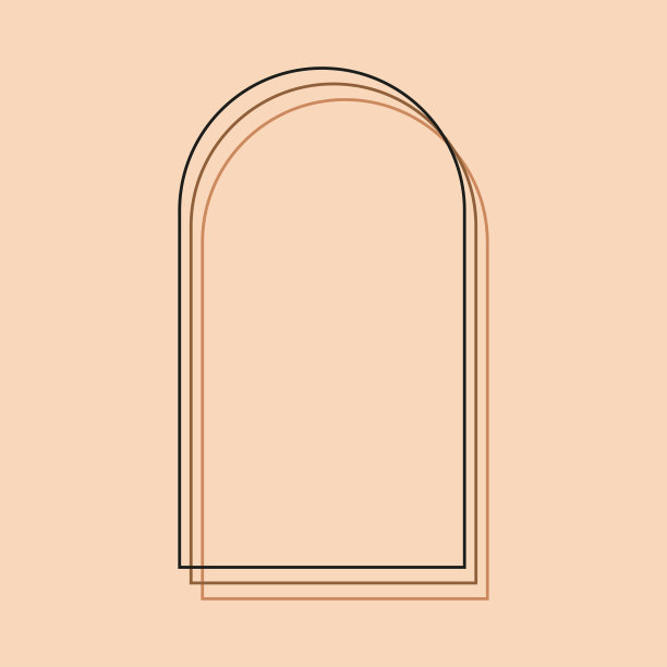 拱门、框架、圆弧。抽象色彩简约的线性设计元素，几何形式，现代拱形形状。图片下载
