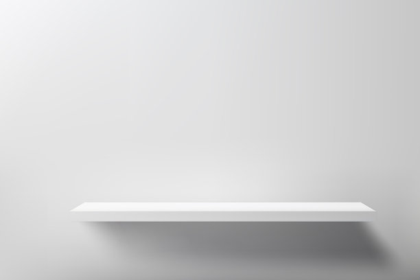 空的白色架子与阴影在工作室的背景图片下载