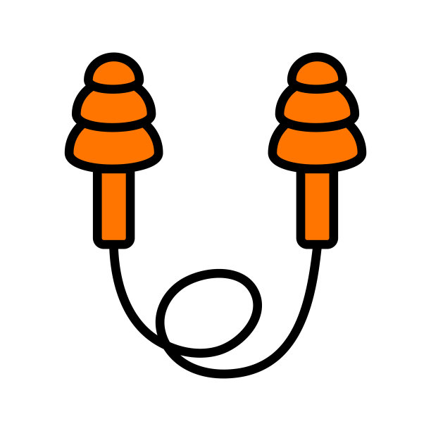 耳塞颜色图标。平面风格的标志孤立在白色背景。矢量图图片下载