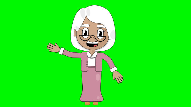 老奶奶挥舞着卡通人物阿凡达图片下载