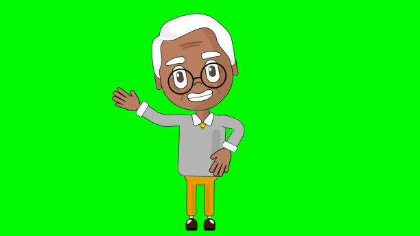 老人爷爷挥舞卡通人物阿尔法阿凡达图片下载