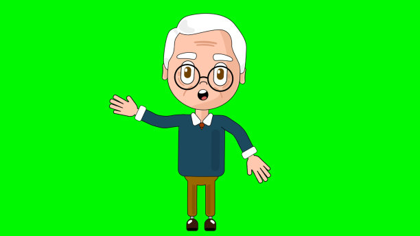 老人爷爷挥舞卡通人物阿尔法阿凡达图片下载