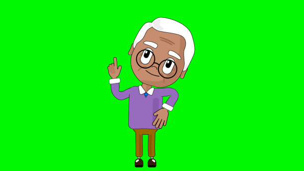 老人爷爷思考卡通人物阿尔法阿凡达图片下载