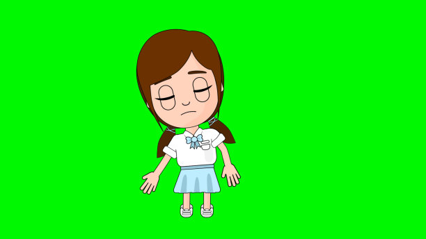 女孩失望的卡通人物阿尔法阿凡达图片下载