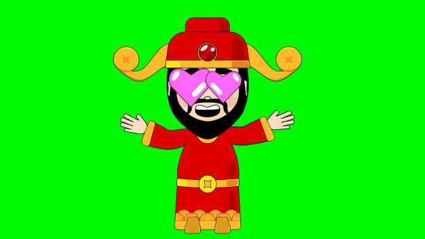 恋爱中的财神卡通人物阿尔法阿凡达图片下载