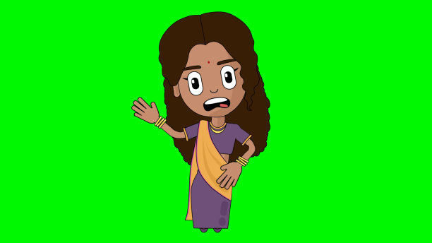 印度女人愤怒的卡通人物阿尔法阿凡达图片下载