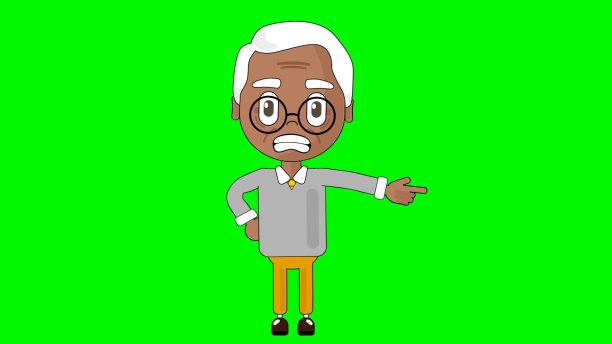 老人祖父愤怒的卡通人物阿尔法阿凡达图片下载