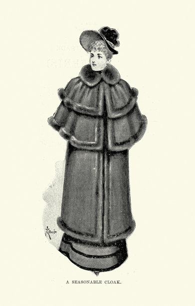 19世纪90年代的妇女时装，时令斗篷，19世纪的时装史图片下载