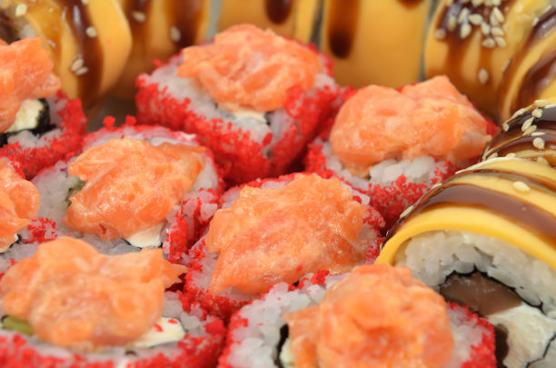 不同寿司卷的背景图片下载