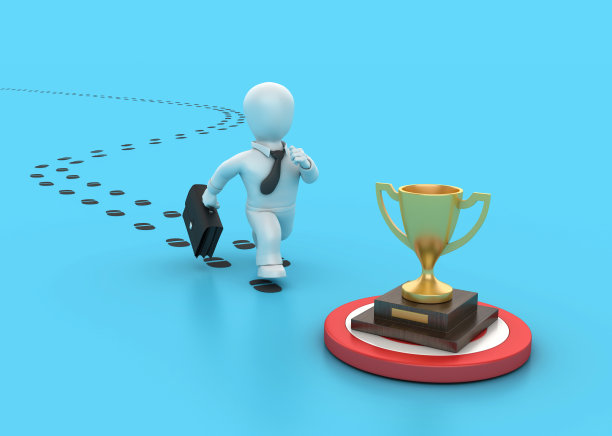 卡通商业人物与奖杯图片下载