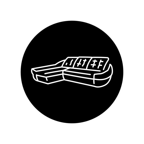 角落折叠沙发黑线图标。图片下载