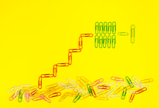 晋升前景，职业道路，人力资源，成功，经营理念用回形针，平铺用免费复印空间图片下载