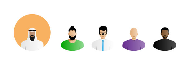 一组男性头像。图片下载