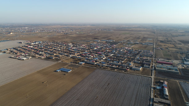 中国乡村建筑景观，航拍照片图片下载