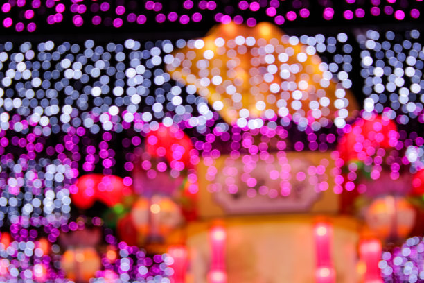 香港中秋灯饰的散景效果。图片下载