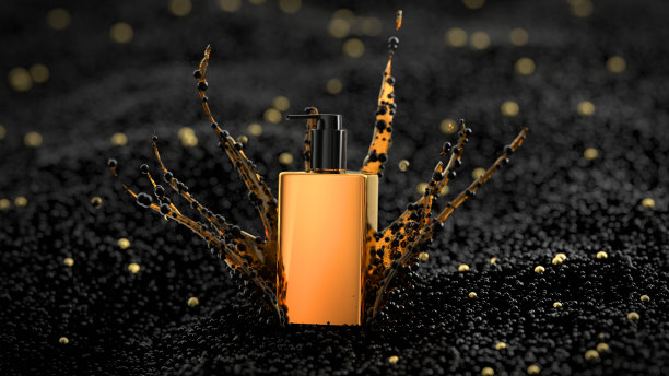 金色泵包模型坐落在黑珍珠海。图片下载