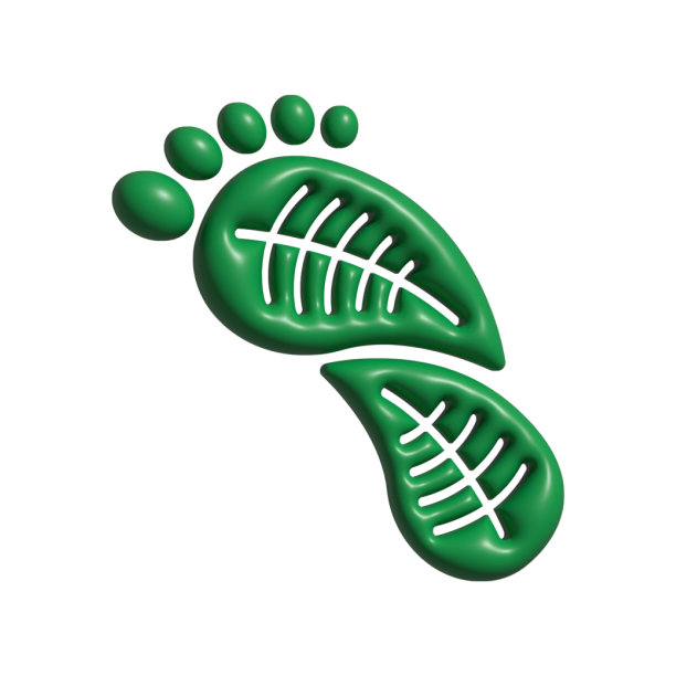 3D逼真的碳足迹图标。3D图标隔离在白色。图片下载