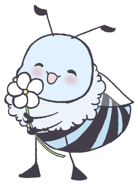 微笑的蜜蜂捧着一朵花图片下载