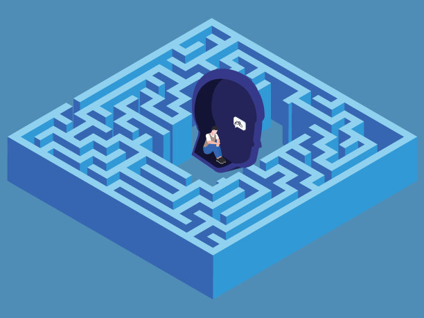 心理学迷宫，大脑谜题图片下载