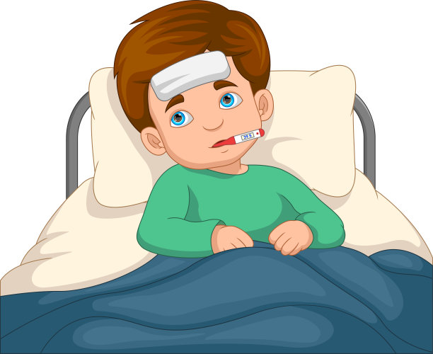 发烧的卡通病童图片下载