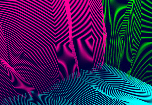 向量超现实幻觉艺术为设计，线条艺术三维立体纹理的内部空间，迷幻药之旅主题。梦幻般的迷幻时髦的现代欧普艺术，光学维度错觉。图片下载